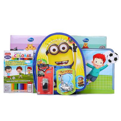 Pachet cadou Ghiozdan Minions + 4 carti