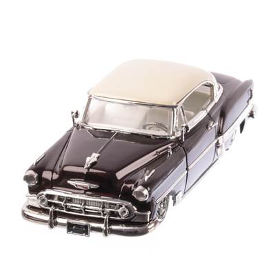 Chevrolet Bel Air  seria Lowrider 1953, macheta auto scara 1:24, maro inchis metalizat  si plafon alb, window box, Jada Toys