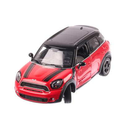Mini Cooper S Countryman R60 2018, macheta auto scara 1:24, rosu cu negru, window box, Rastar