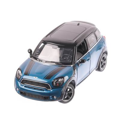 Mini Cooper S Countryman R60 2018, macheta auto scara 1:24, albastru cu negru, window box, Rastar