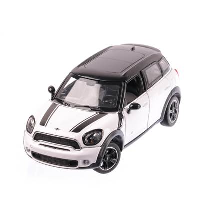 Mini Cooper S Countryman R60 2018, macheta auto scara 1:24, alb cu negru, window box, Rastar