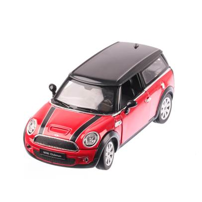 Mini Clubman 2014, macheta auto scara 1:24, rosu cu negru, window box, Rastar