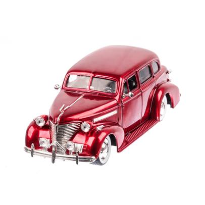 Chevrolet Master Deluxe with Moon Rims 1939, macheta auto scara 1:24, rosu, window box, Jada Toys