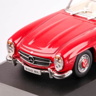 Mercedes-Benz 300 SL ROADSTER (W198) 1957, macheta auto scara 1:43, rosu, carcasa plexic, Magazine models