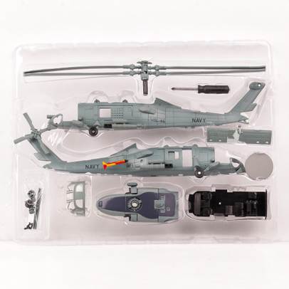 Elicopter Sikorsky SH-60 Sea Hawk 1990, macheta elicopter, scara 1:60, kit construibil, gri, New Ray