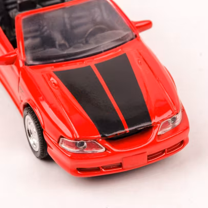 Ford Mustang GT Convertible 1994, macheta auto scara 1:43, rosu cu dungi negre, New Ray