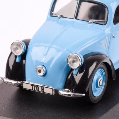 Mercedes-Benz 170 H (W28) 1936, macheta auto scara 1:43, bleu, carcasa plexic, Magazine models