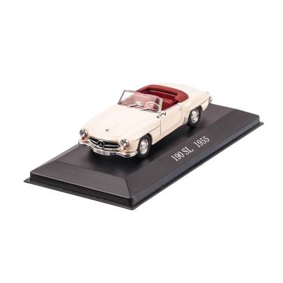 Mercedes-Benz 190 SL (W121) 1955, macheta auto scara 1:43, alb, carcasa plexic, Magazine models