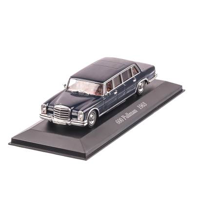 Mercedes-Benz PULLMAN (W100) 1963, macheta auto scara 1:43, ALBASTRU, carcasa plexic, Magazine models