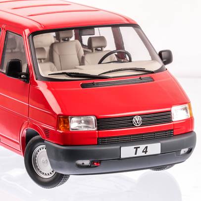 Volkswagen T4 BUS CARAVELLE 1992, macheta auto scara 1:18, rosu, Limited Edition, KK SCALE-4