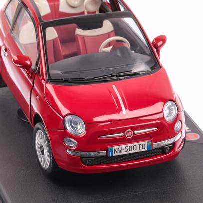 FIAT NUOVA 500 CABRIOLET, macheta auto scara 1:18, rosu, Motor Max