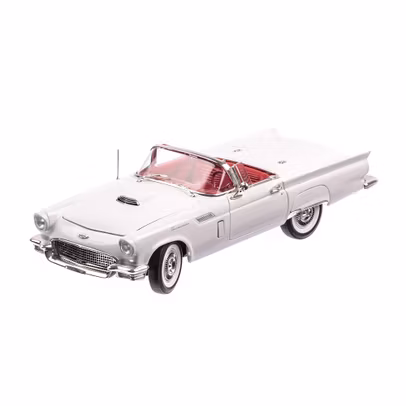 Ford Thunderbird Christmas Car #3 1957, macheta auto scara 1:18, alb cu rosu, window box, Auto World