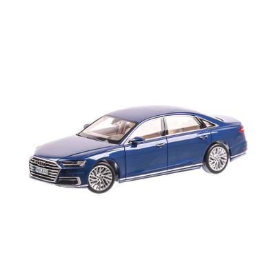 Audi A8L 2017, macheta auto scara 1:18, albastru, window box, Norev