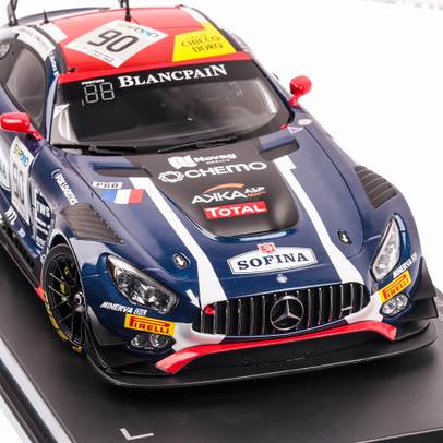 Mercedes-Benz AMG GT3, AKKA ASP Team - 24h Spa, macheta auto scara 1:18, albastru inchis, window box, Paragon