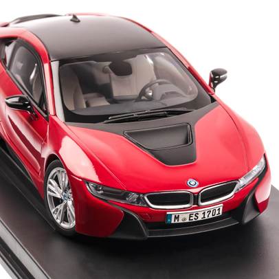 BMW i8 2017, macheta auto scara 1:18, rosu protonic, Paragon