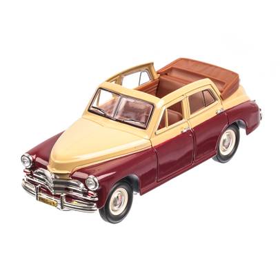 Gaz M20 Pobeda convertible, macheta auto scara 1:24, visiniu cu crem, Lucky Die Cast