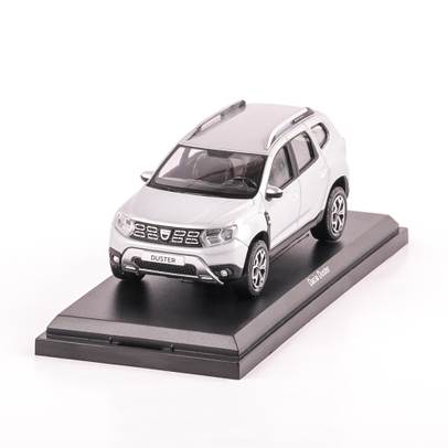 Dacia Duster 2018, macheta auto scara 1:43, argintiu, window box, Norev