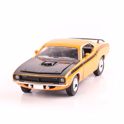 PLYMOUTH CUDA 1970 scara 1:24, portocaliu cu negru, window box, New Ray