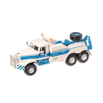 KrAZ 255B BRO-200 6X6 camion remorcare 1994, macheta camion scara 1:43, alb cu albastru, window box, SpecialC
