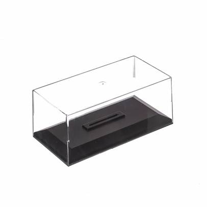 Vitrina expunere machete 1:43 cu baza neagra pregaurita