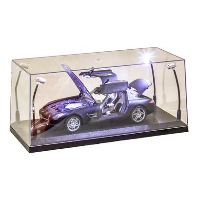 Vitrina expunere machete scara 1:18 neagra cu 4 led-uri