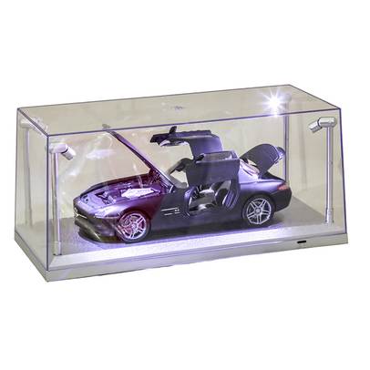 Vitrina expunere machete cu 4 leduri arginitie scara 1:18