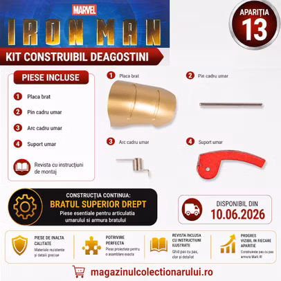 Macheta Iron Man Mark III Nr 13 DeAgostini armura brat superior drept