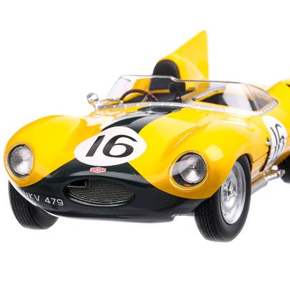 Jaguar D-Type Short Nose #16 Frere/Rouselle 24H Le Mans 1957, macheta auto scara 1:18, galben, CMR