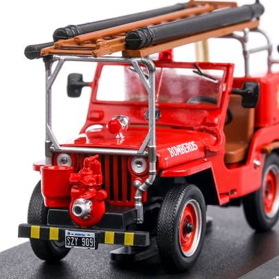 Jeep CJ2A Pompieri 1946, macheta auto, scara 1:43, rosu, Magazine models