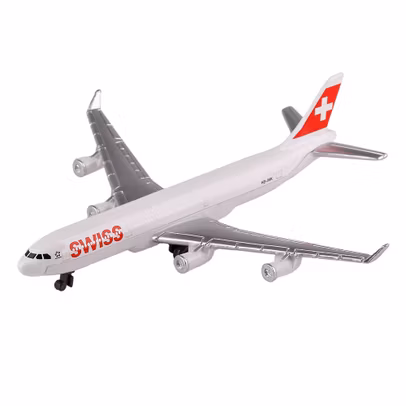 Jucarie avion Airbus A340 Swissair scara 1-500