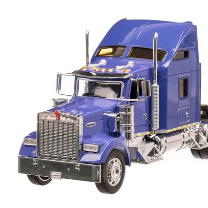 Kenworth W900 L 2012, macheta cap tractor, scara 1:32, albastru, Welly