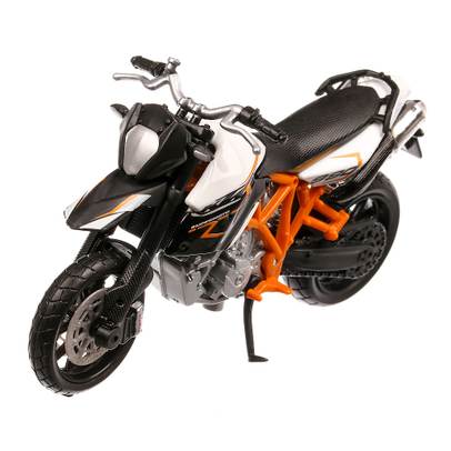 KTM 990 Supermoto R 2011, macheta motocicleta, scara 1:18, alb cu negru si portocaliu, Bburago-2