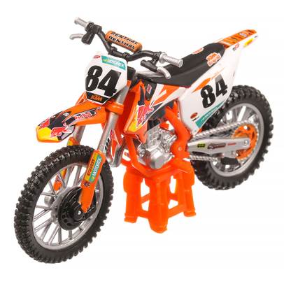 KTM SX 450 2018, #84, Jeffrey Herlings campion mondial, macheta motocicleta, scara 1:18, portocaliu, Bburago-2