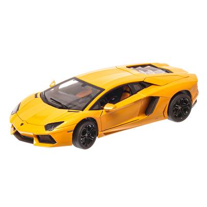 Lamborghini Aventador SV 2015, macheta auto scara 1:18, negru cu galben, window box, Rastar