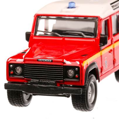Land Rover Defender 110 Pompieri Franta 1983, macheta SUV scara 1:50, rosu, Bburago