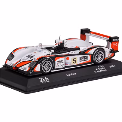 Macheta auto Audi R8 3.6L Turbo No.5 Winner 24h Le Mans 2004 alb 1:43