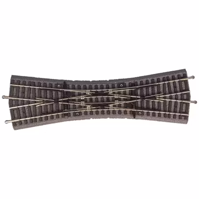 Macaz Incrucisat Dublu PIKO HO cu Terasament