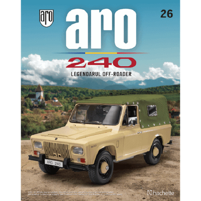 Macheta ARO 240 nr.26 – piese pneu și capac jantă – kit 1:8 Hachette 2025