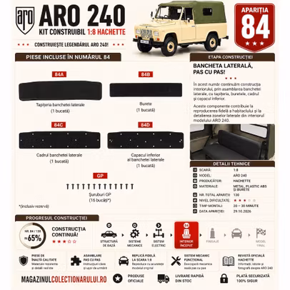 Macheta ARO 240 Nr.83 Hachette 1:8 - covorase fata si autocolante 3M