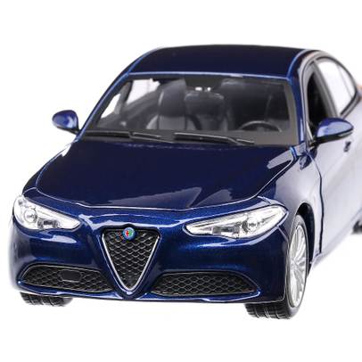 Macheta auto Alfa Romeo Giulia 2016, scara 1:24, albastru inchis metalizat, Bburago