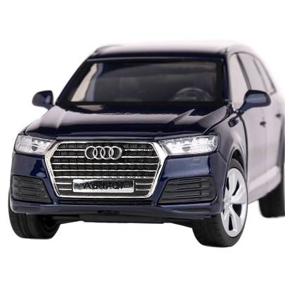 Macheta Audi Q7 albastru metalizat scuba blue 1:32 Tayumo - vedere din fata