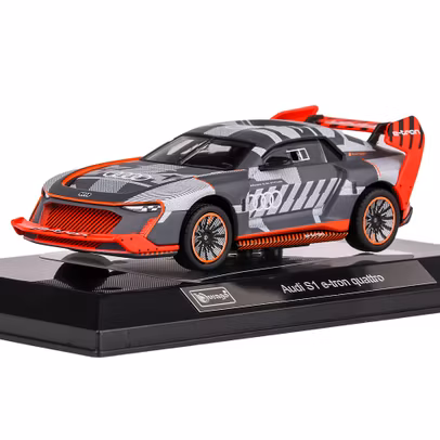 Macheta auto Audi S1 Quattro e-Tron 2018 portocaliu cu gri 1:43