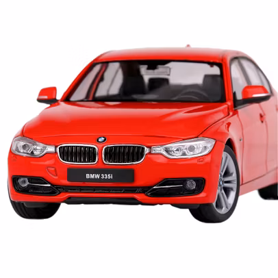 Macheta auto BMW 335i (F30) 2014 scara 1:24 rosu - vedere din fata, close up