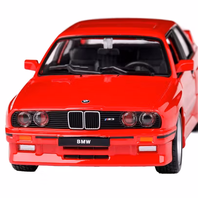 Macheta BMW M3 E30 1988 Roșu 1:24 Bburago - vedere din fata