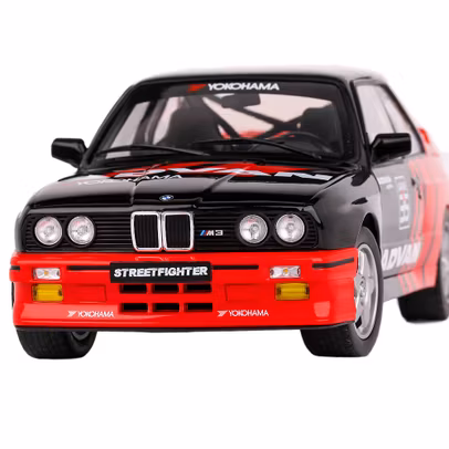Macheta auto BMW M3 E30 Drift Team negru 1:18