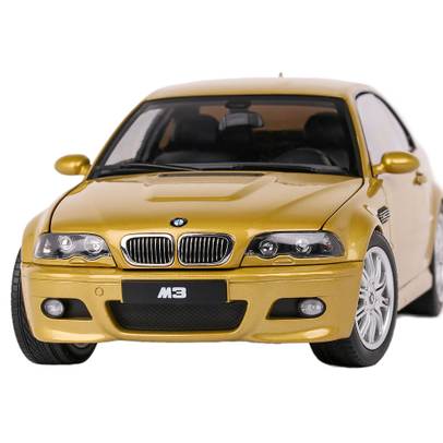 Macheta BMW M3 E46 2000 galben 1:18 Limited Edition – vedere frontala

