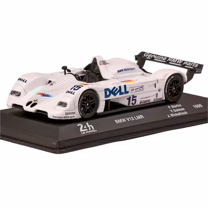 Macheta auto BMW S70 6.0L V12 LMR No.15 Winner 24h Le Mans 1999 alb 1:43