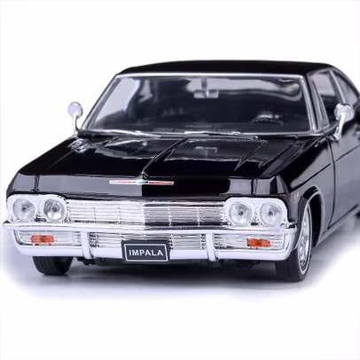 Macheta auto Chevrolet Impala SS396 Tuning 1965, scara 1:24, negru, Welly