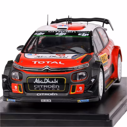 Macheta auto Citroen C3 WRC Abu Dhabi No.7 Meeke-Nagle Rally Catalunya 2017 rosu 1:24 - vedere din fata