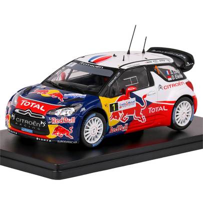 Macheta auto Citroen DS3 WRC No.1 Loeb-Elena Rallye de France Alsace 2012 1:24 - vedere 3/4 stanga fata